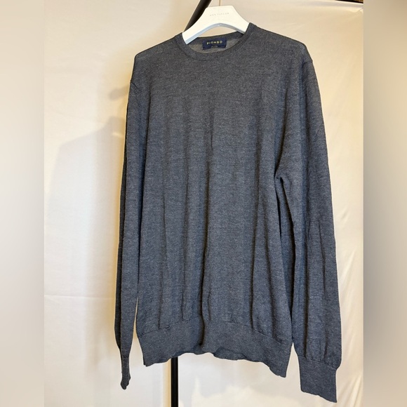 Piombo 100% Cashmere Men's XXL Deep Gray Crewneck Sweater - Picture 2 of 5